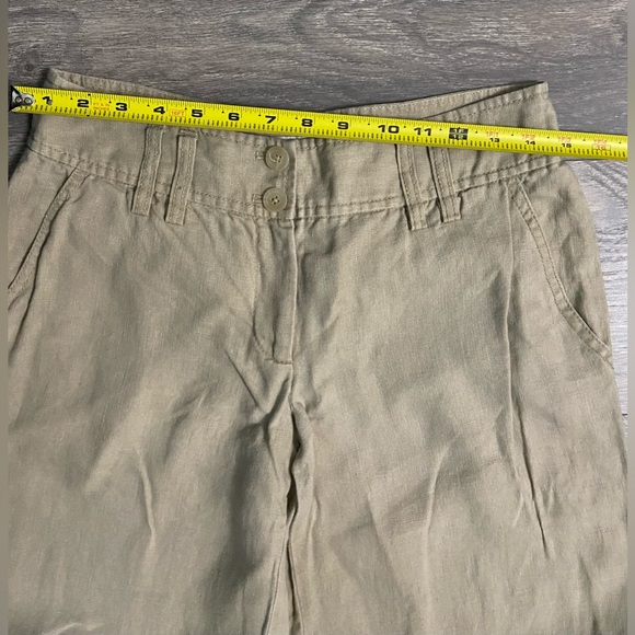 NWOT, Michael Kors Linen Khaki Slacks High Waisted Pockets Women’s Size 6 Pants - Picture 11 of 16